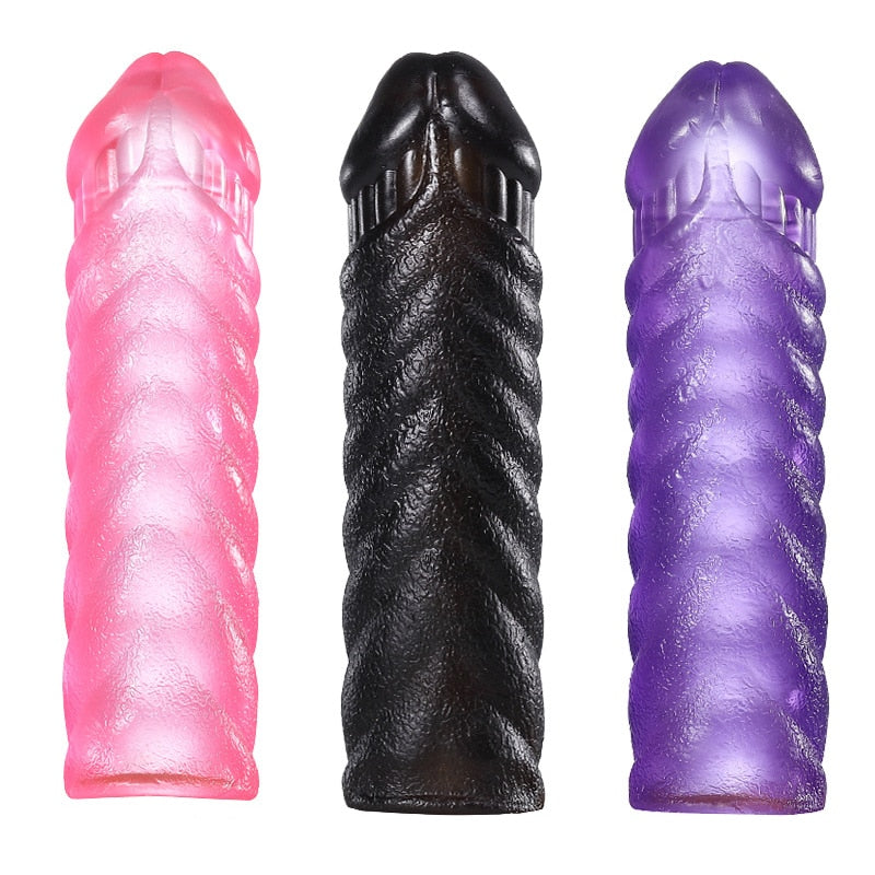 Reusable Silicon Condom Dotted Penis Sleeve For Men - image 2