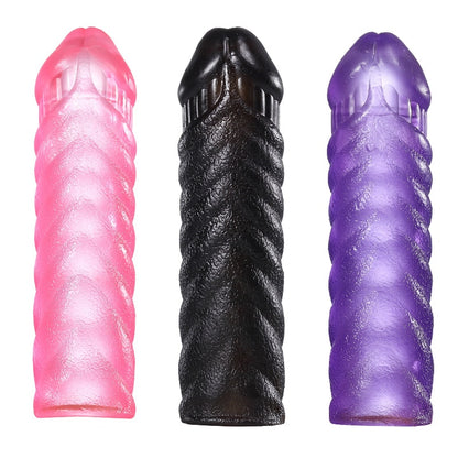 Reusable Silicon Condom Dotted Penis Sleeve For Men - image 2