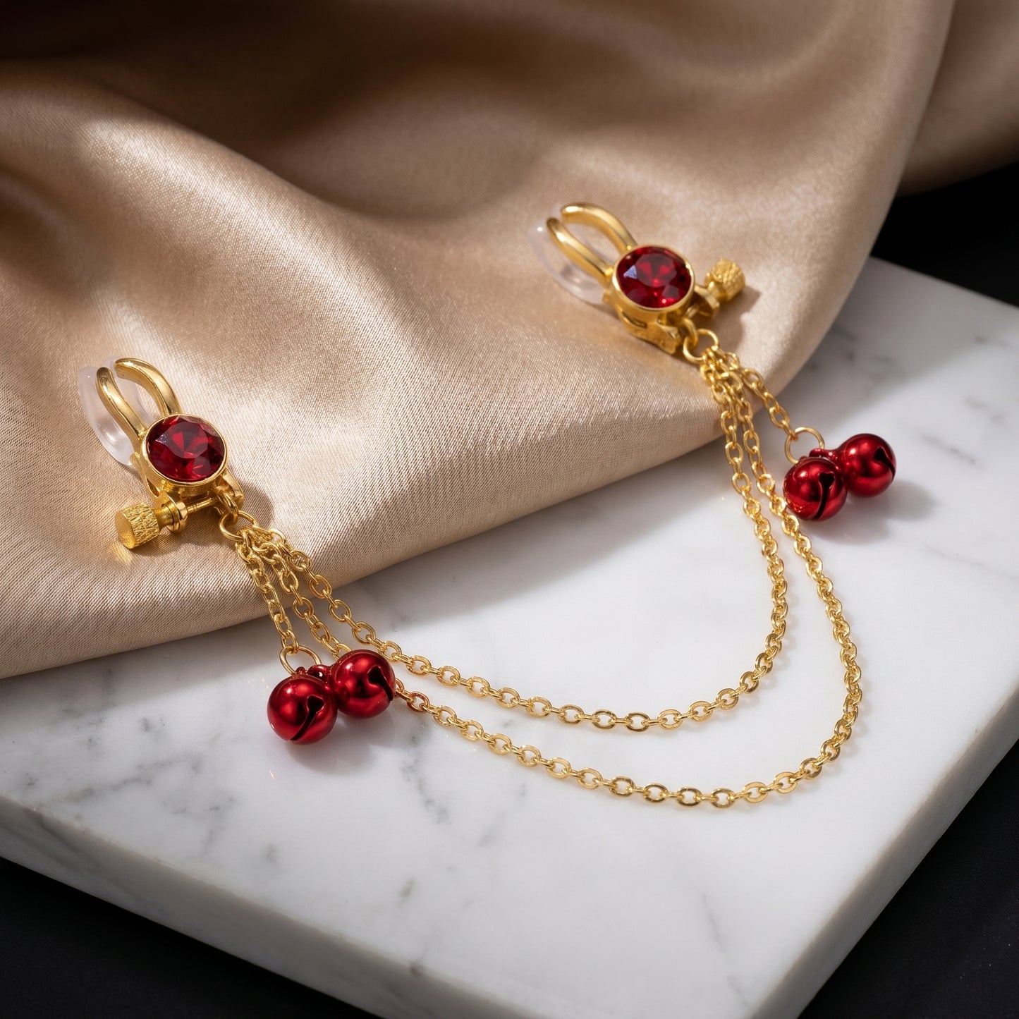 Crystal Chain-linked Nipple Ring  - image 7