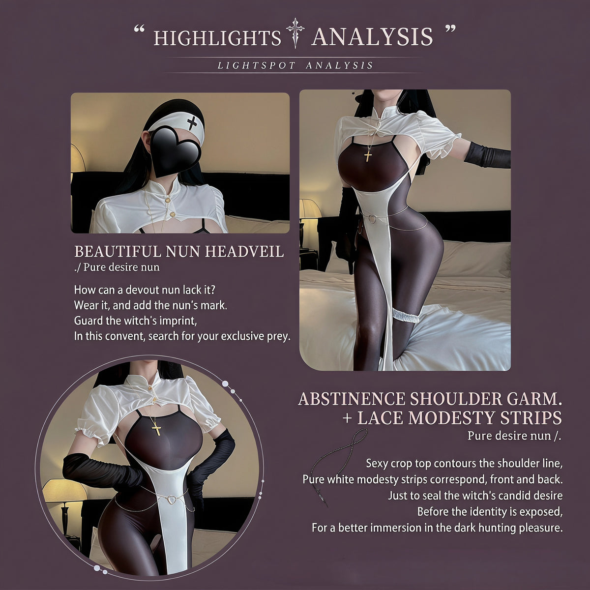 Sexy Nun Witch Costume Set - image 8