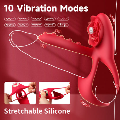 Rose Stimulation Sex Toys With Vibrating Cock Ring  10 Modes - image 2
