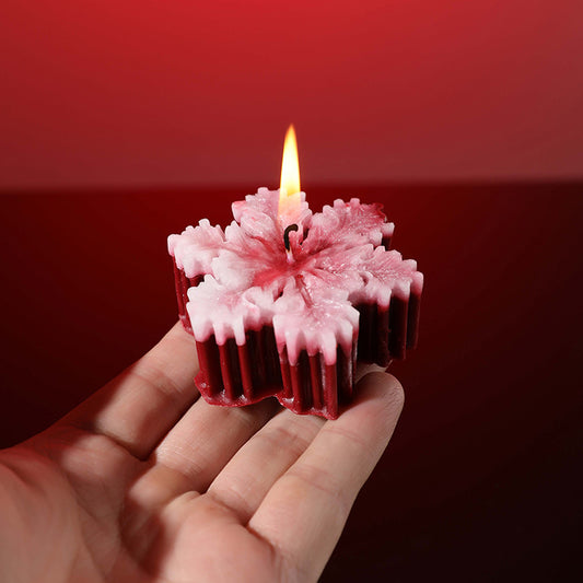 Christmas Snowflake Candles - Red - image 0