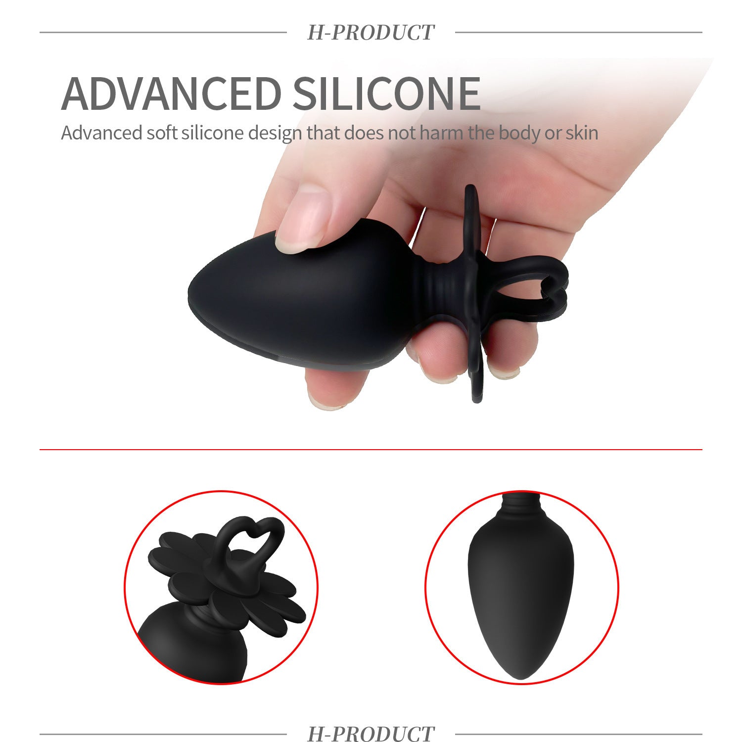 Heart-shaped Loop Silicone Anal Plug  Set - image 6