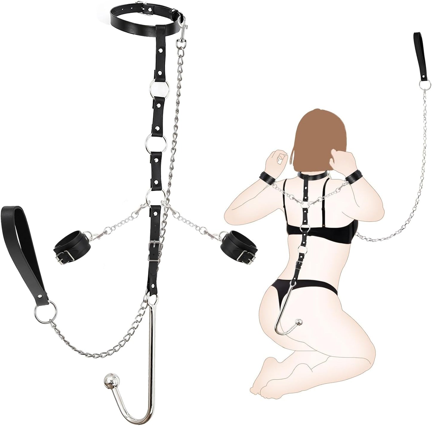 Leather Bondage Set With Anal Hook - image 2