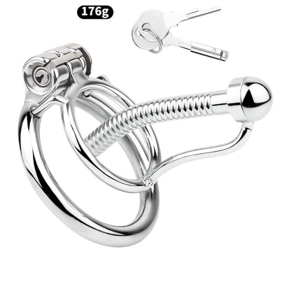 Metal stainless steel horse's eye stick anti-escape inverted chastity cage can urinate with urine blocking sex toys - L - 55mm - image 11