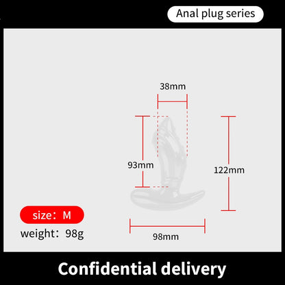 SharkTide TPE Anal Plug - Clear - M - image 0