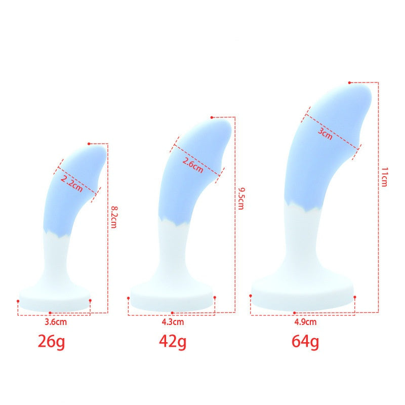 Crystal Base Silicone Anal Plug - Blue - L - image 10