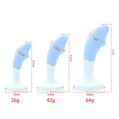 Crystal Base Silicone Anal Plug - Blue - L - image 10