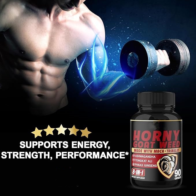 Horny Goat Weed Capsules Natural Aphrodisiac, Maca, Ginseng, Tribulus Terrestris - image 4