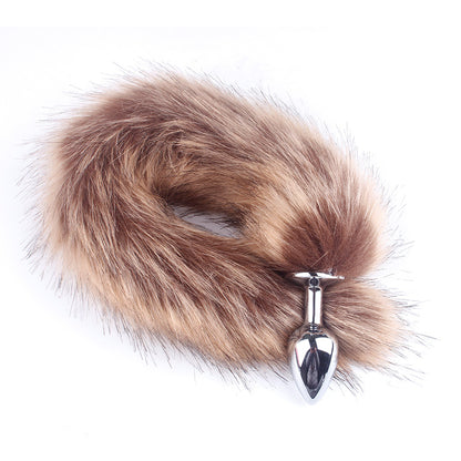 Brown Fox Tail Butt Plug • 18.1 Inch Tail - Brown - image 0