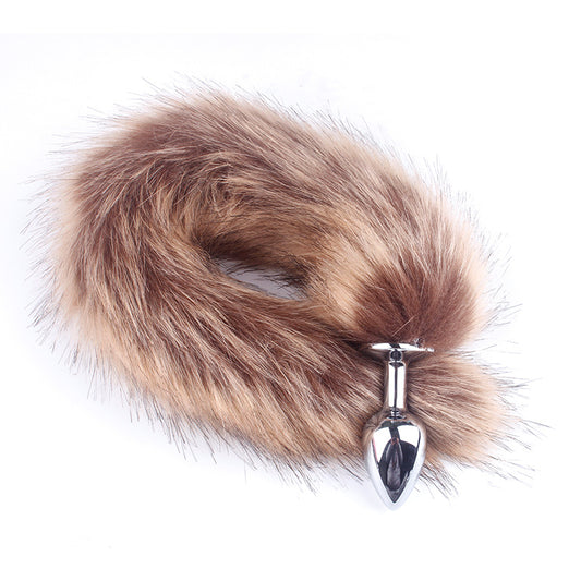Brown Fox Tail Butt Plug • 18.1 Inch Tail - Brown - image 0
