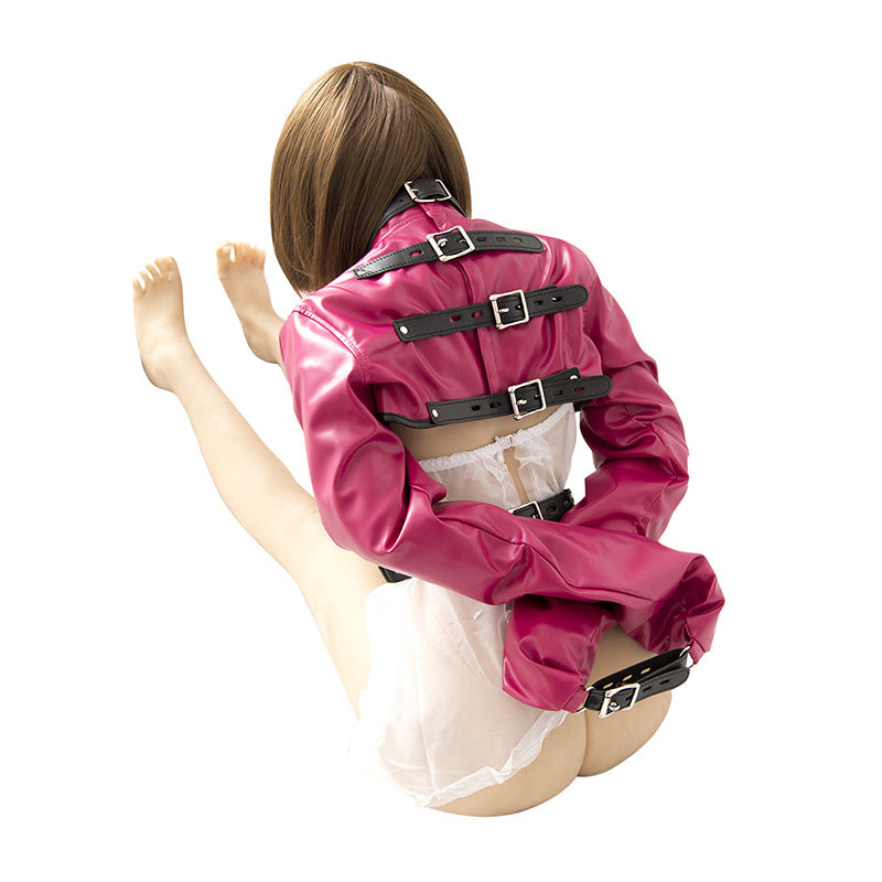 PU Leather Straitjacket Restraint Bondage Fetish Harness - Rose - image 1