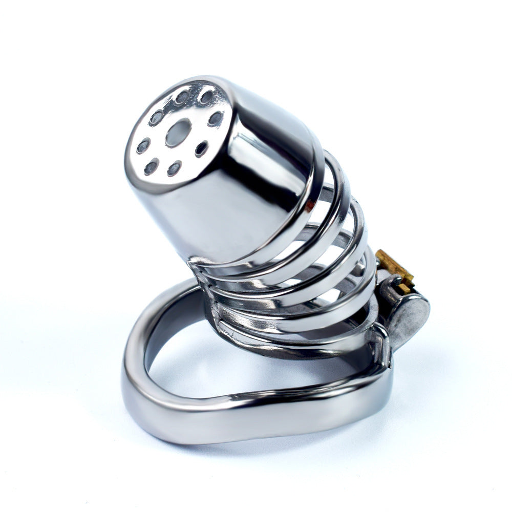 Stainless Steel Chastity Cage 40-50mm Ring - 50mm Curved Ring - image 0