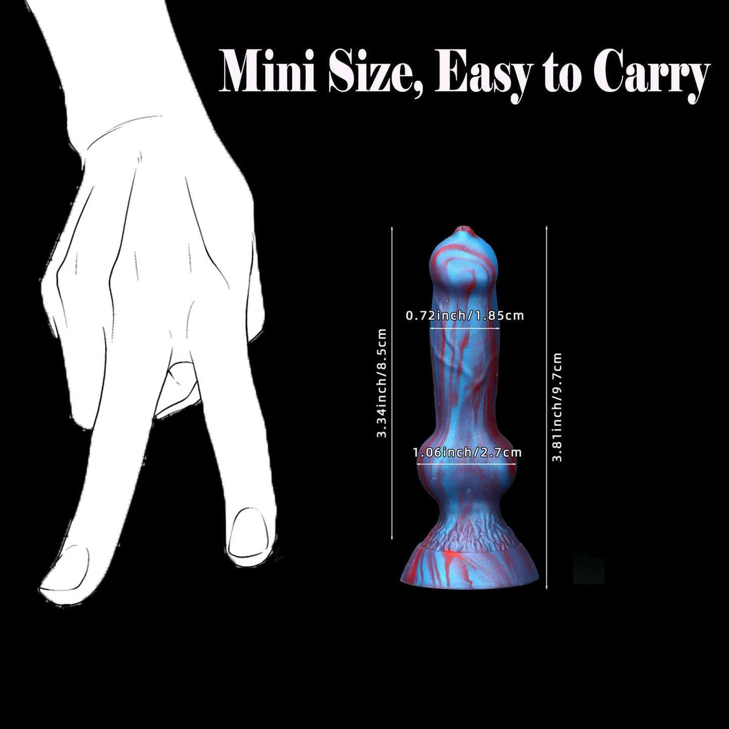 3.34'' Fantasy Knot Mini Dildo - Blue - image 6