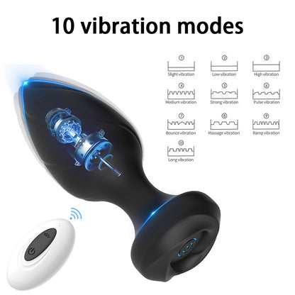 10 Vibrating Mode Butt Plug USB Rechargeable - image 0