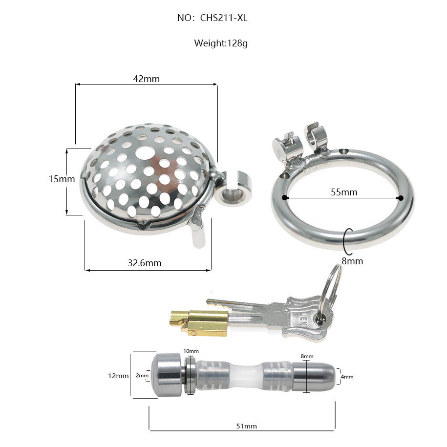 1.28'' Diameter Lightweight Stainless Steel Chastity Cage - XL - image 3