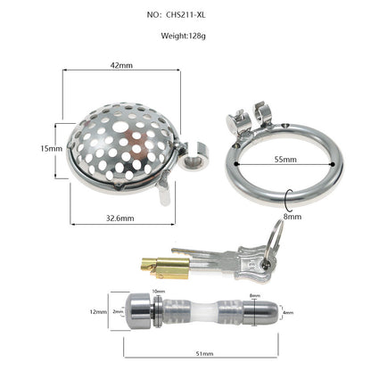 1.28'' Diameter Lightweight Stainless Steel Chastity Cage - XL - image 3
