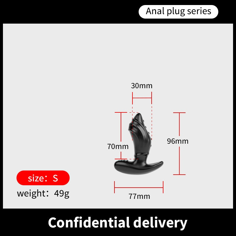 SharkTide TPE Anal Plug - Black - S - image 2