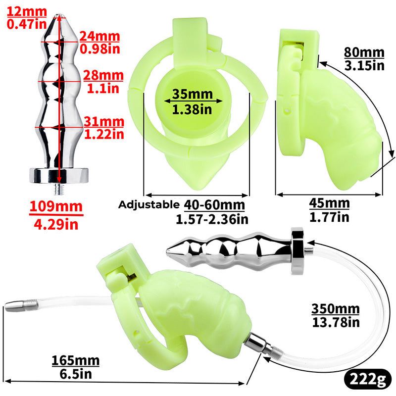 Adjustable Handcuff Resin Chastity Cage - L Cage + Catheter & Butt Plug -L - image 6