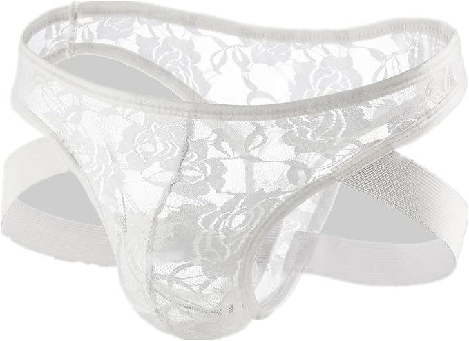 Men's Lace Trim Sleepwear - White - 2XL - image 0