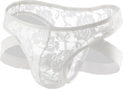 Men's Lace Trim Sleepwear - White - 2XL - image 0