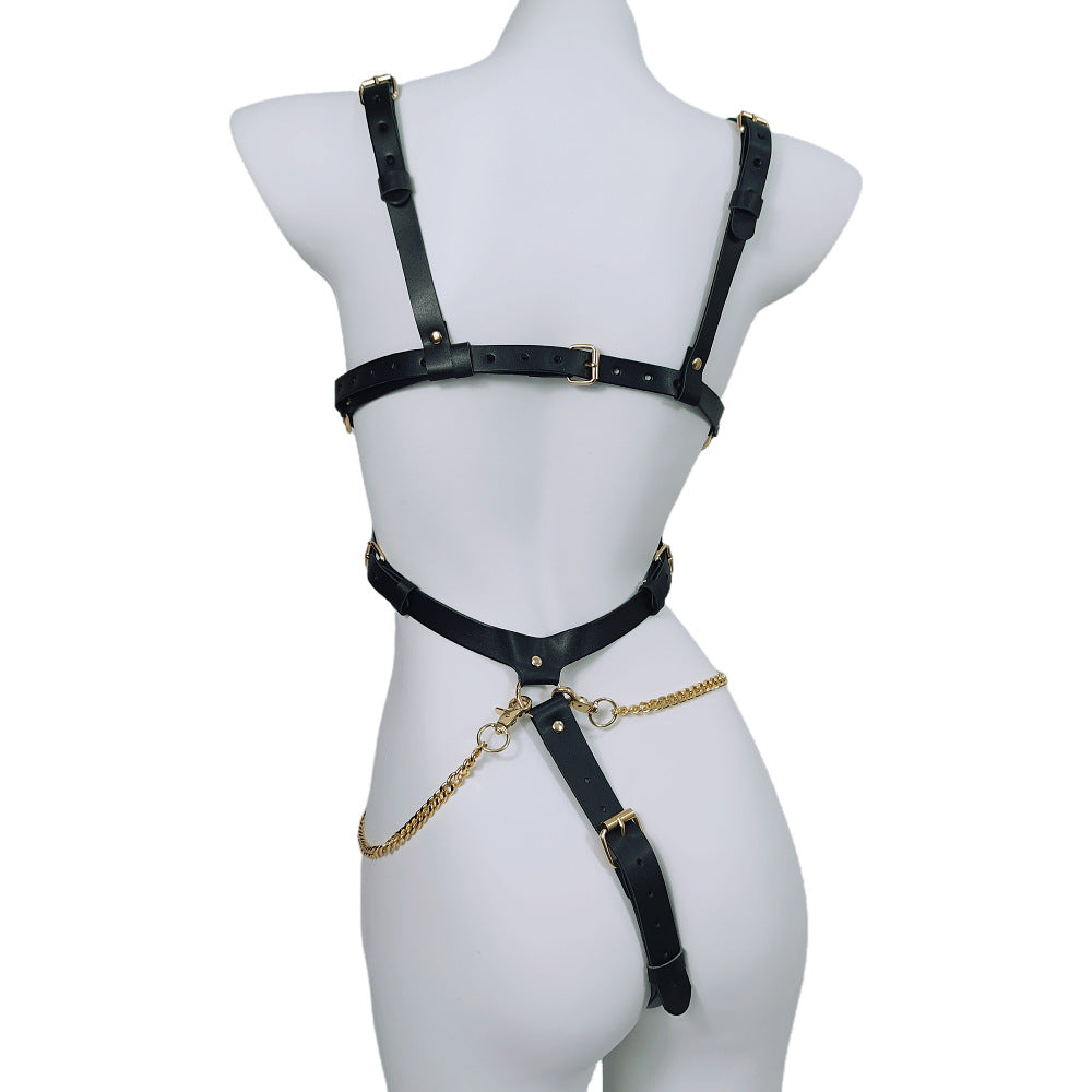 SM Leather Open-Crotch Bondage Dress - image 2