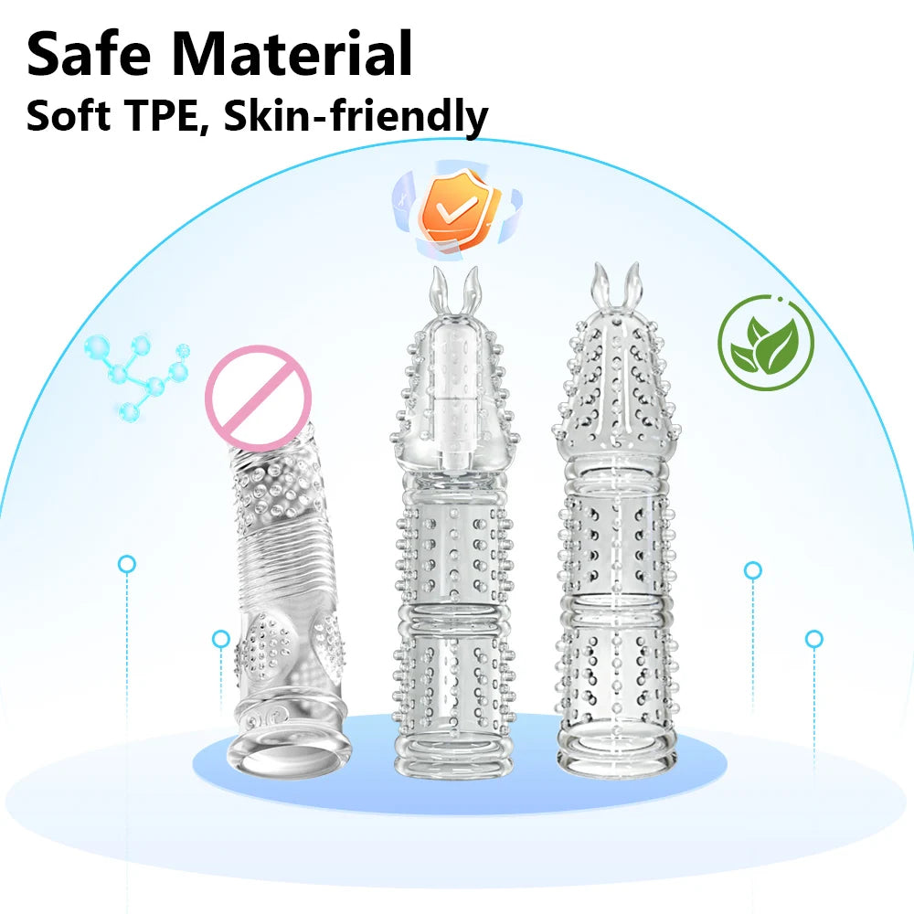 Penis Crystal Sleeve 1CM Thick Spike Cock Enlargement  - image 2
