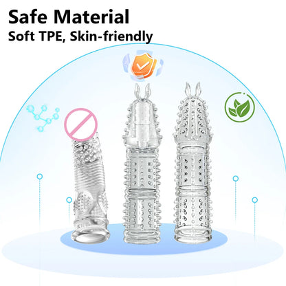 Penis Crystal Sleeve 1CM Thick Spike Cock Enlargement  - image 2