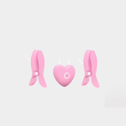 Whisper-Quiet Discreet Vibrating Nipple Clips - Pink - Two clips - image 16