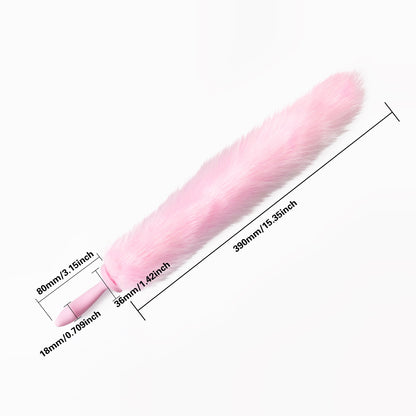 Artificial Fox Tail Anal Plug - Pink - image 4