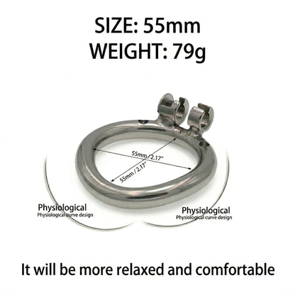Stainless Steel Male Chastity Cage with Secure Lock - 55mm - image 3