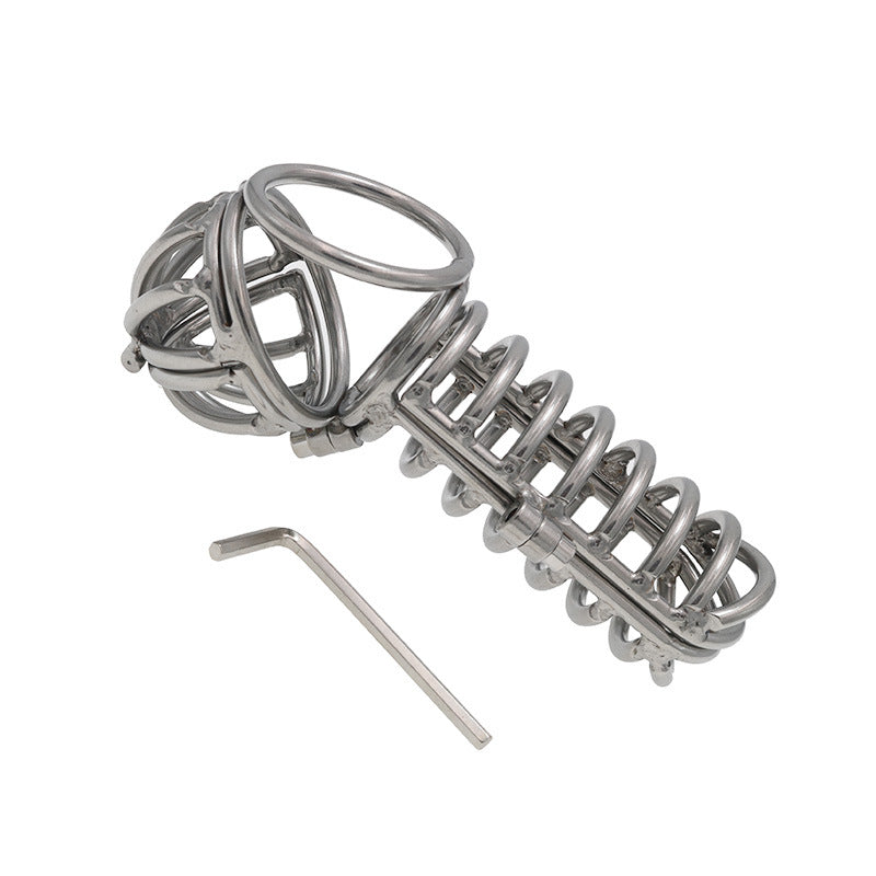 2-in-1 3d Metal Testicle And Chastity Cage - image 2