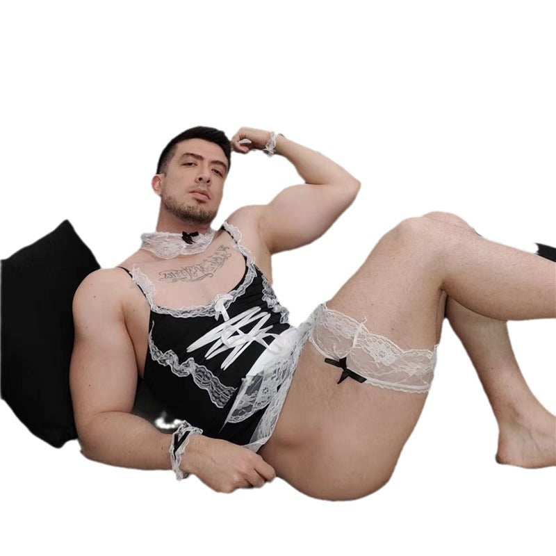Men's Sissy Maid Dress - Black - 170-200 pounds - image 1