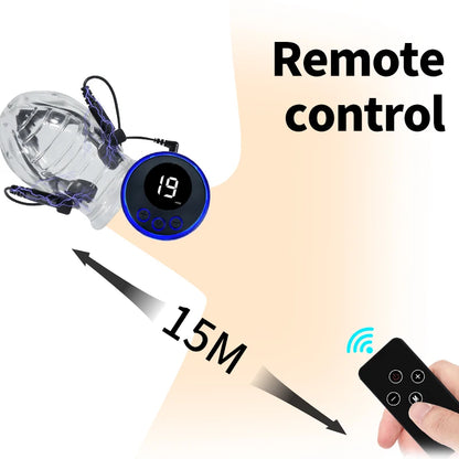 Electric Shock Penis Sleeve Glans Ring BDSM Sex Toy - image 1