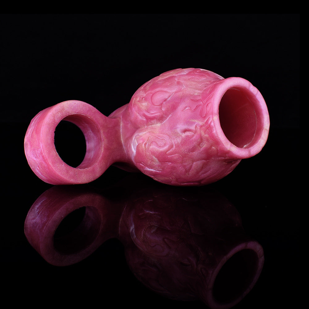 Dog Knot Men Penis Enlargement Glans Sleeve  - Red - L - image 2