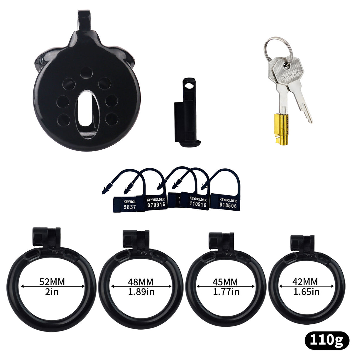 Breathable Chastity Cage - B - Black - image 13