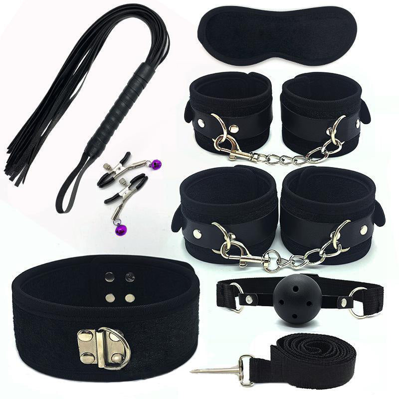 Bdsm Bed Straps Restraints Sex  7 Pcs Set - Black - image 2