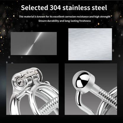 Metal stainless steel horse's eye stick anti-escape inverted chastity cage can urinate with urine blocking sex toys - image 10