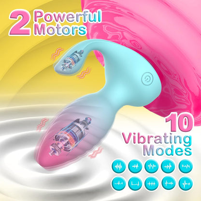 Anal Plug Remote Control Vibrator Clitoris Stimulator Dual Motors - image 1