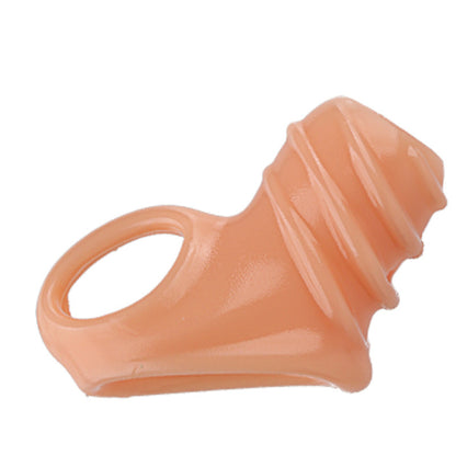 Delayed Ejaculation Cock Enlargement Ring Penis Sleeve - Beige - B - image 10