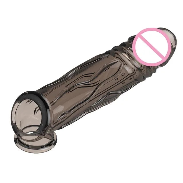 Penise Extender Enlargement Reusable Penise Sleeve - Black - image 4