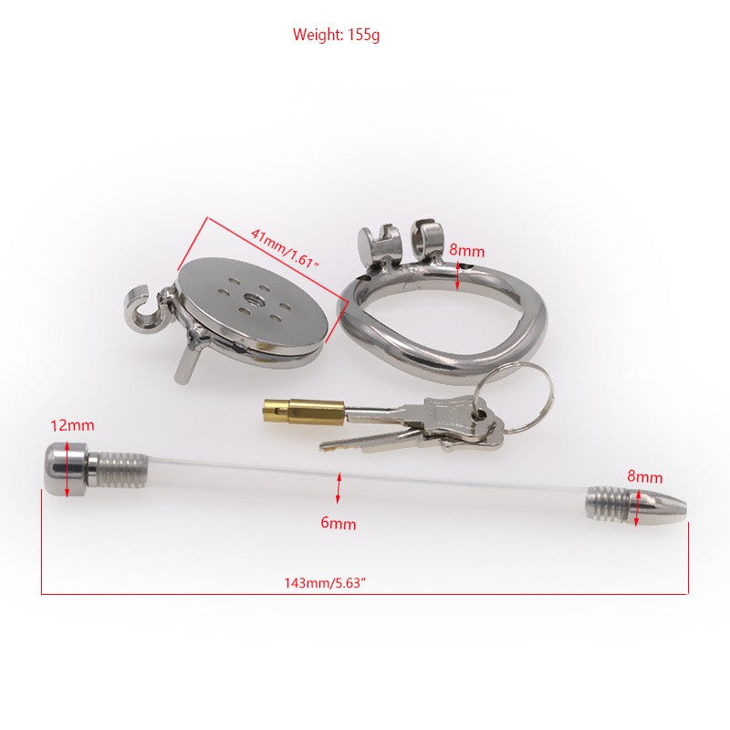 Stainless Steel Chastity Cage with Catheter Tube - image 1