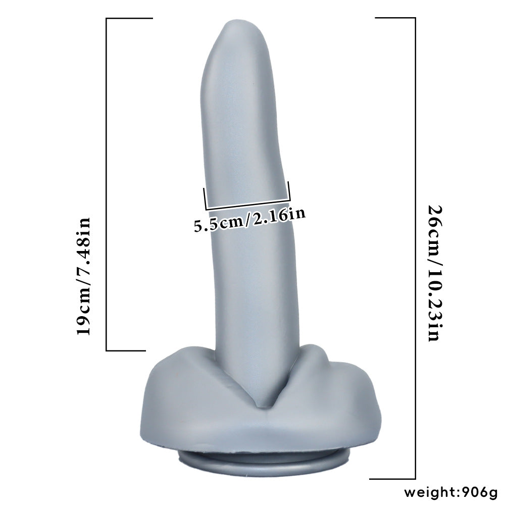 Long Tongue-inspired Silicone Dildo - Grey - image 0
