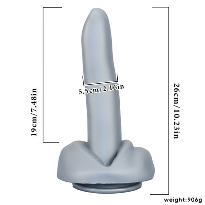 Long Tongue-inspired Silicone Dildo - Grey - image 0