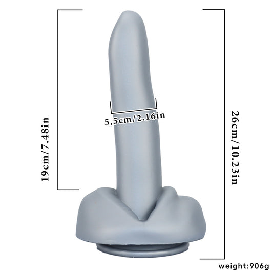 Long Tongue-inspired Silicone Dildo - Grey - image 0