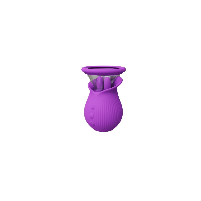 3in1 Rose Sex Toy With 2 Suction Cups - Purple - image 3