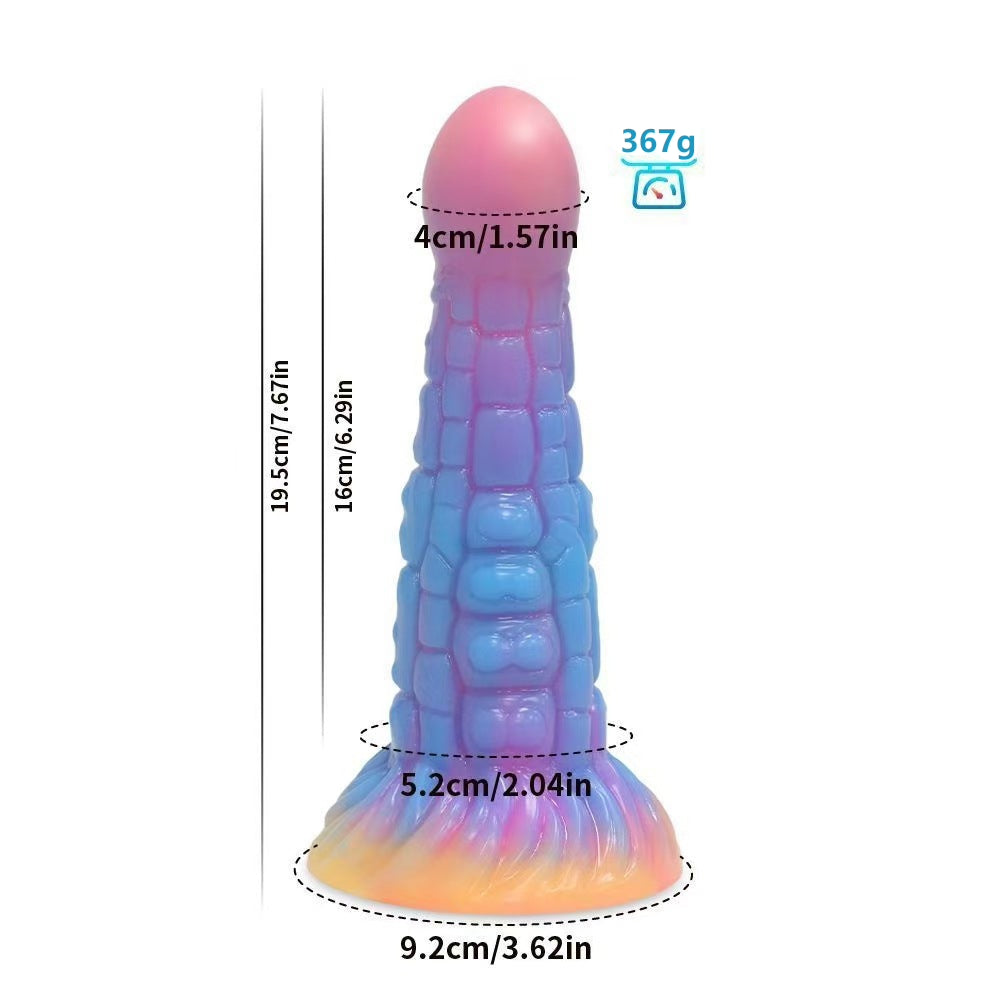 7'' Alien Anal Glow In The Dark Dildo with Suction Cup - Multicolor - image 4