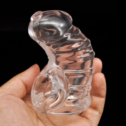 Silicone Sleeve Male Chastity Device - Clear - image 3