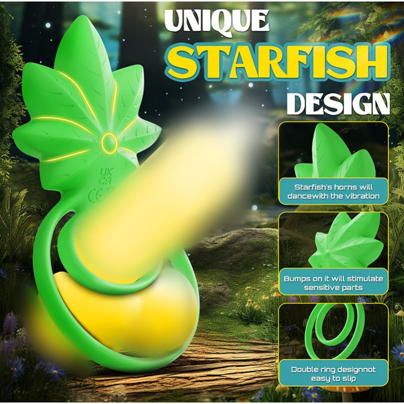 Dual-Ring Vibrator – Leaf-Designed Couples' Cock Ring - image 3