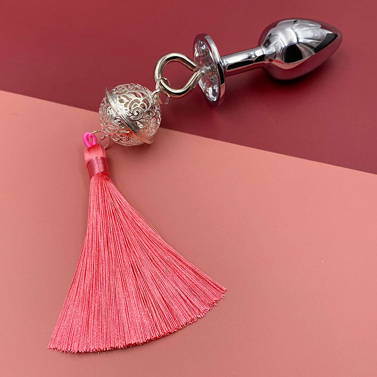 Metal Bell Anal Plug Erotic - Pink & Silver - image 11